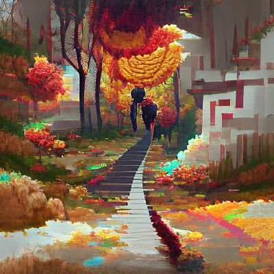 Autumn Path in Pixel Art Style