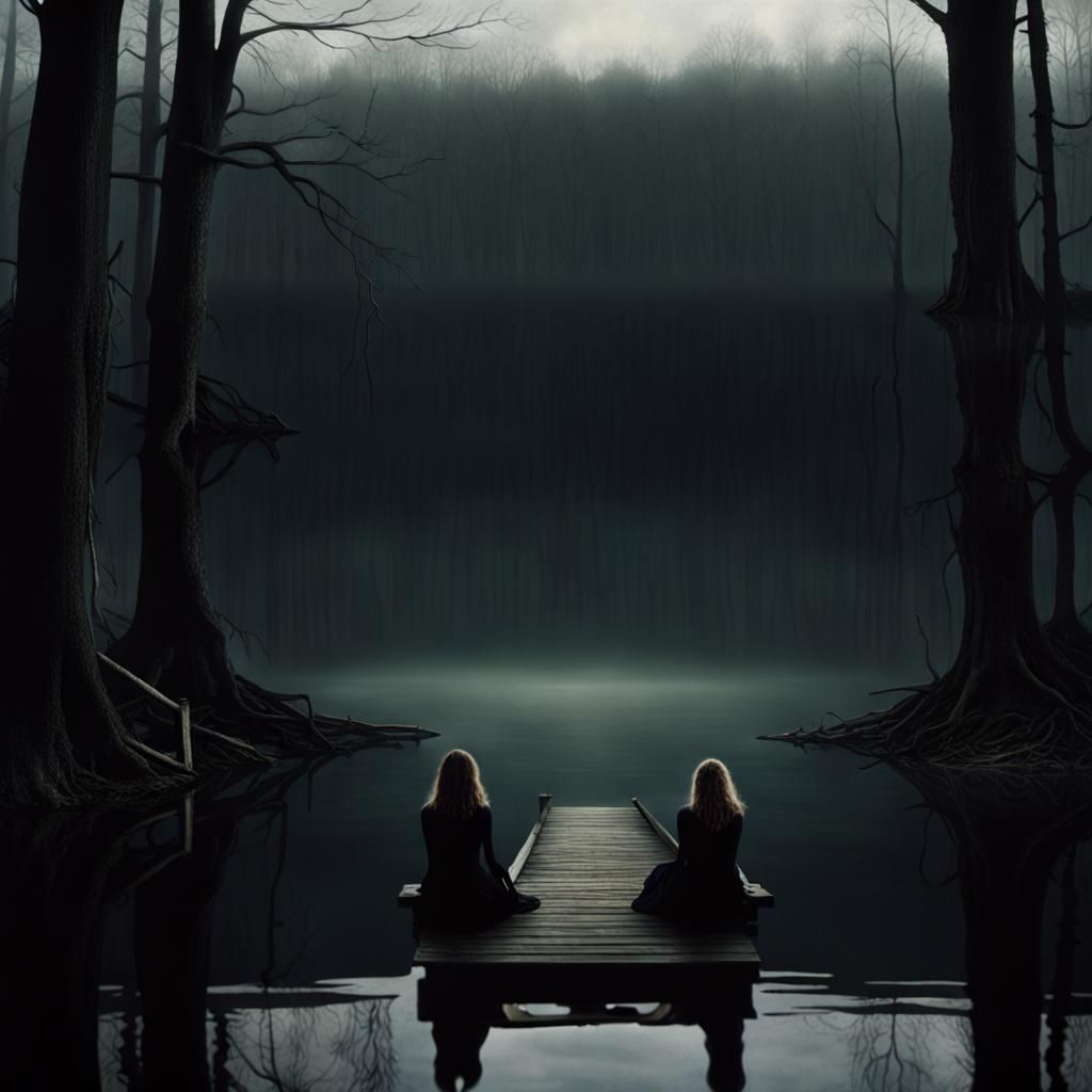 Dark Lake Void Landscape in Moody Cinematic Style