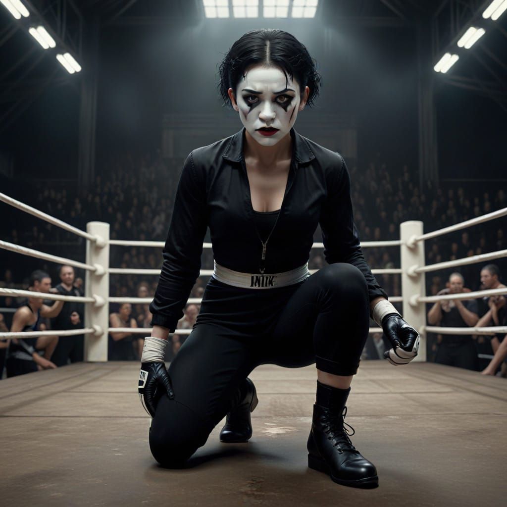 Surreal Dark Circus Acrobat Defies Fate in a Haunting Boxing...