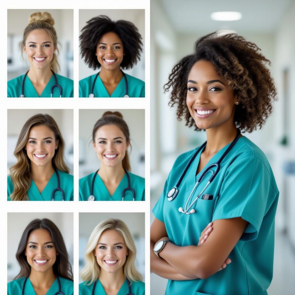 Nurse in Scrubs with Stethoscope