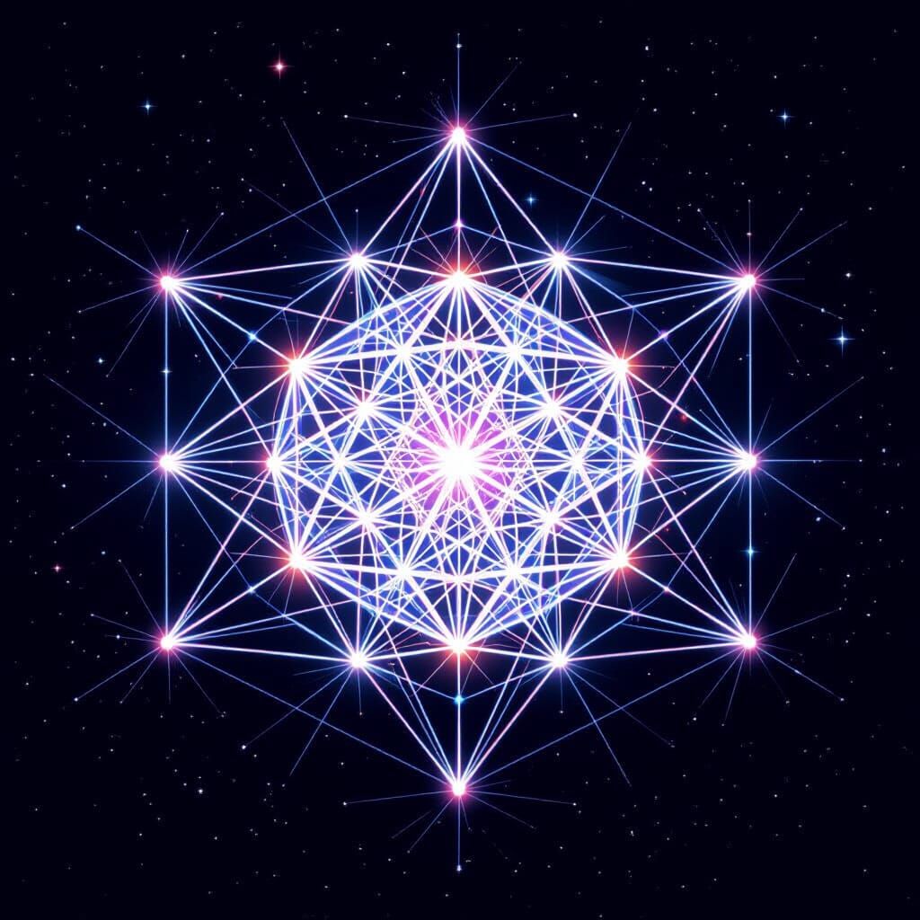 Hebrew Letters in Cube Formation With Light Connections