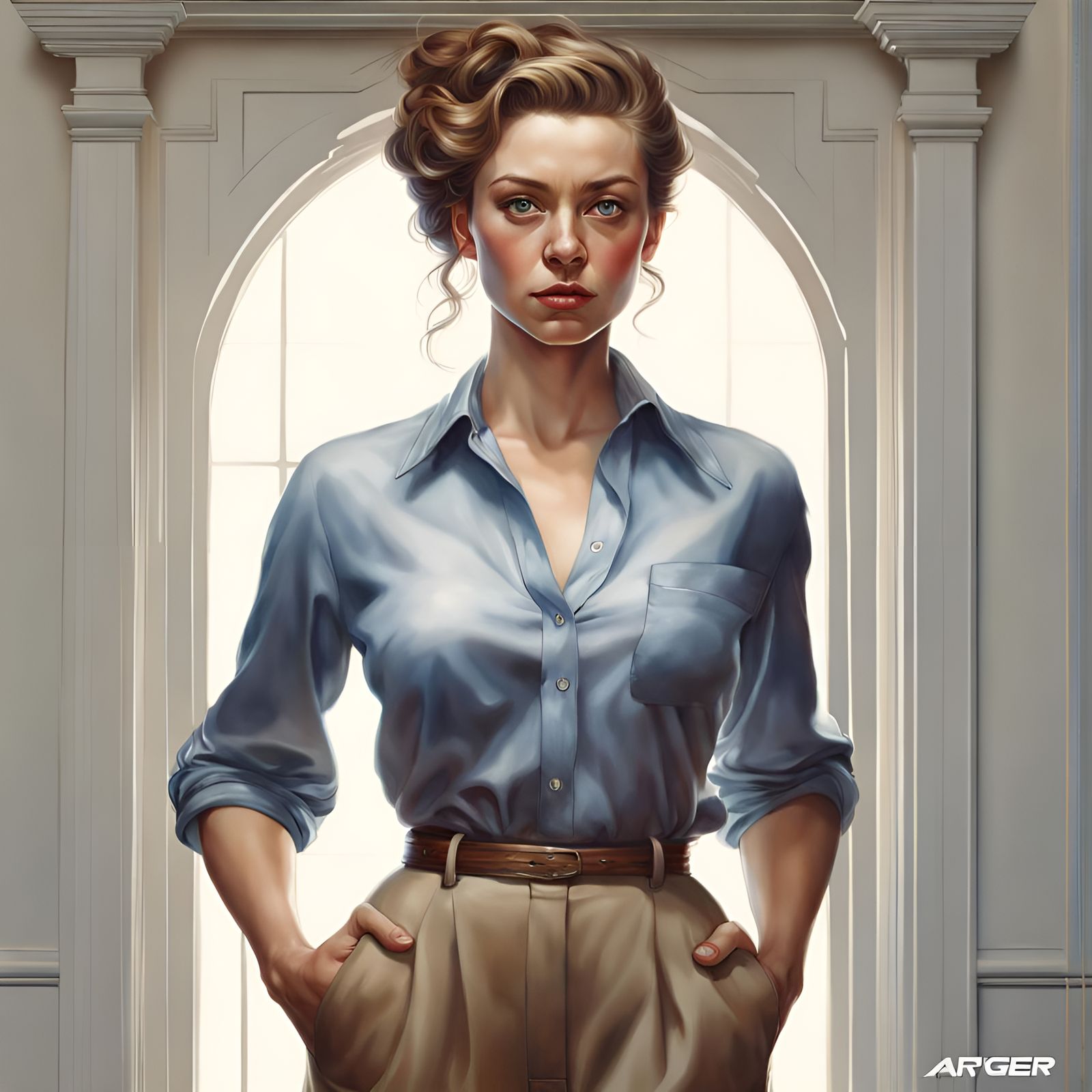 Hyperrealistic Portrait of a Gorgeous Woman in Digital Art