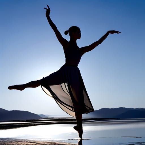 Dramatic Dancer Silhouette Under Full Moon