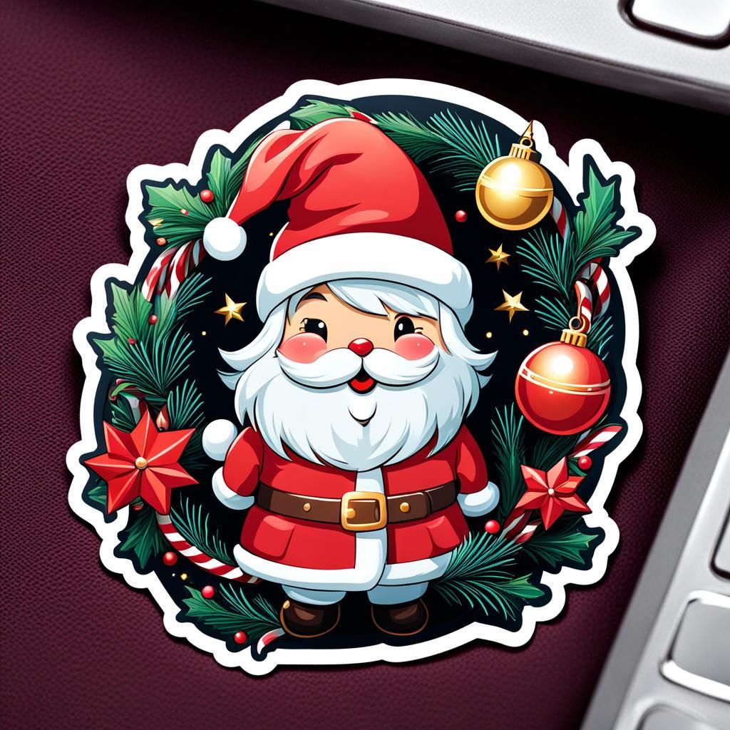 Winter Christmas Happiness Sticker Design