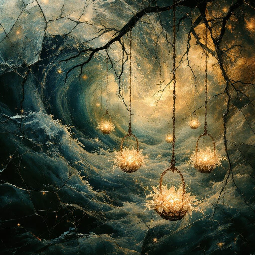 Surreal Dreamscape Seen Through Stained Glass