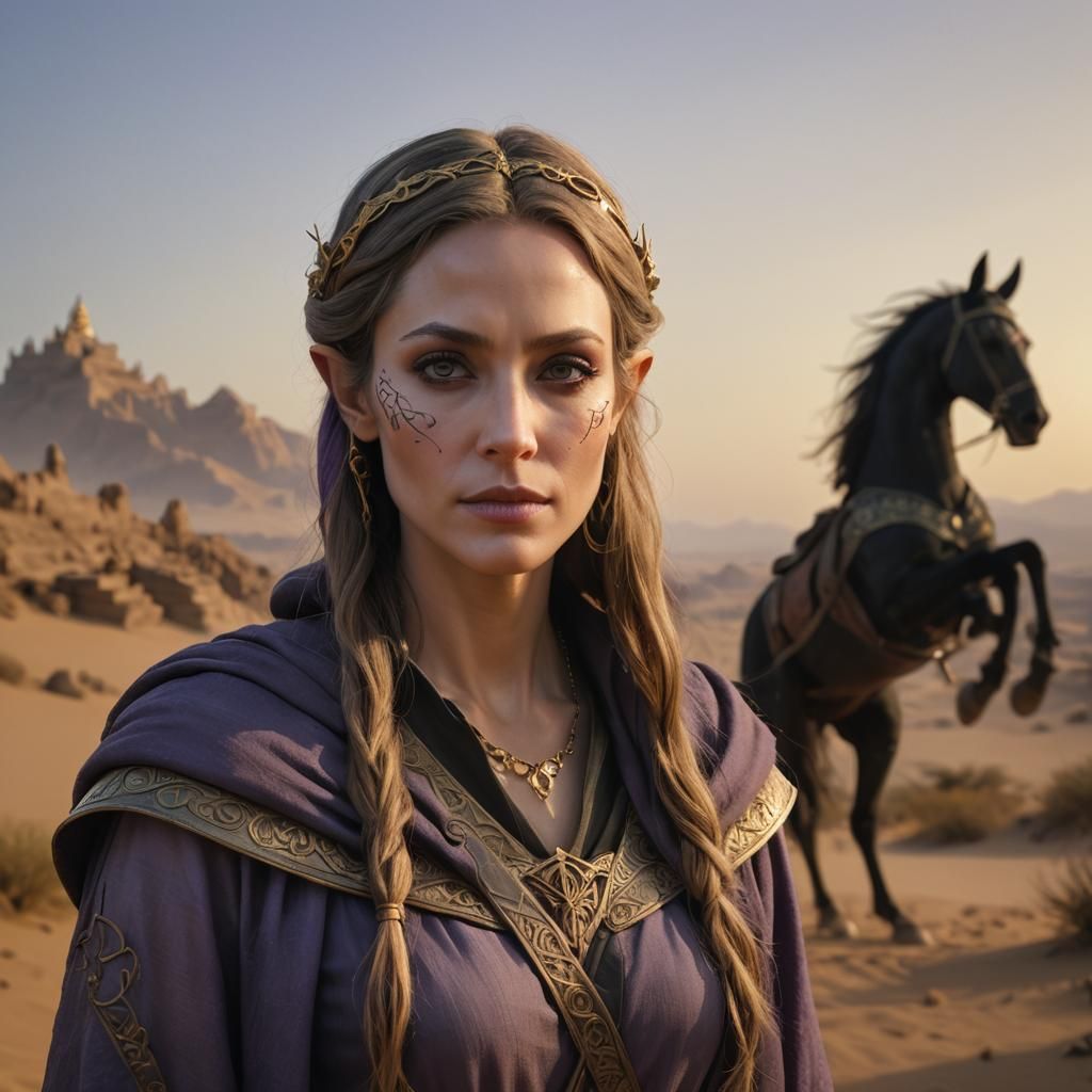 Elven Woman in Niqab: Dark Fantasy Concept Art