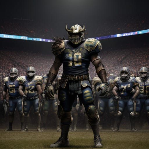 Gritty American Football Team Prepares for Battle in Blood-S...