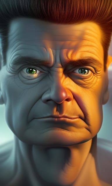 life-like advanced realism ultra-detailed use spilled milk Bart Simpson as The Batman absolutely perfect model-like Alex...