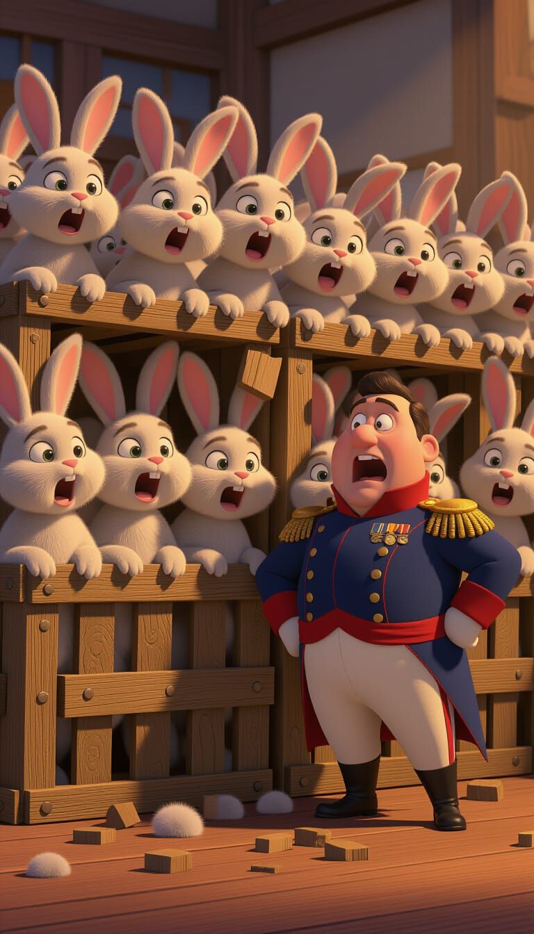 Cartoon Rabbits Escape Cages, Shocking Napoleon in Pixar Sty...