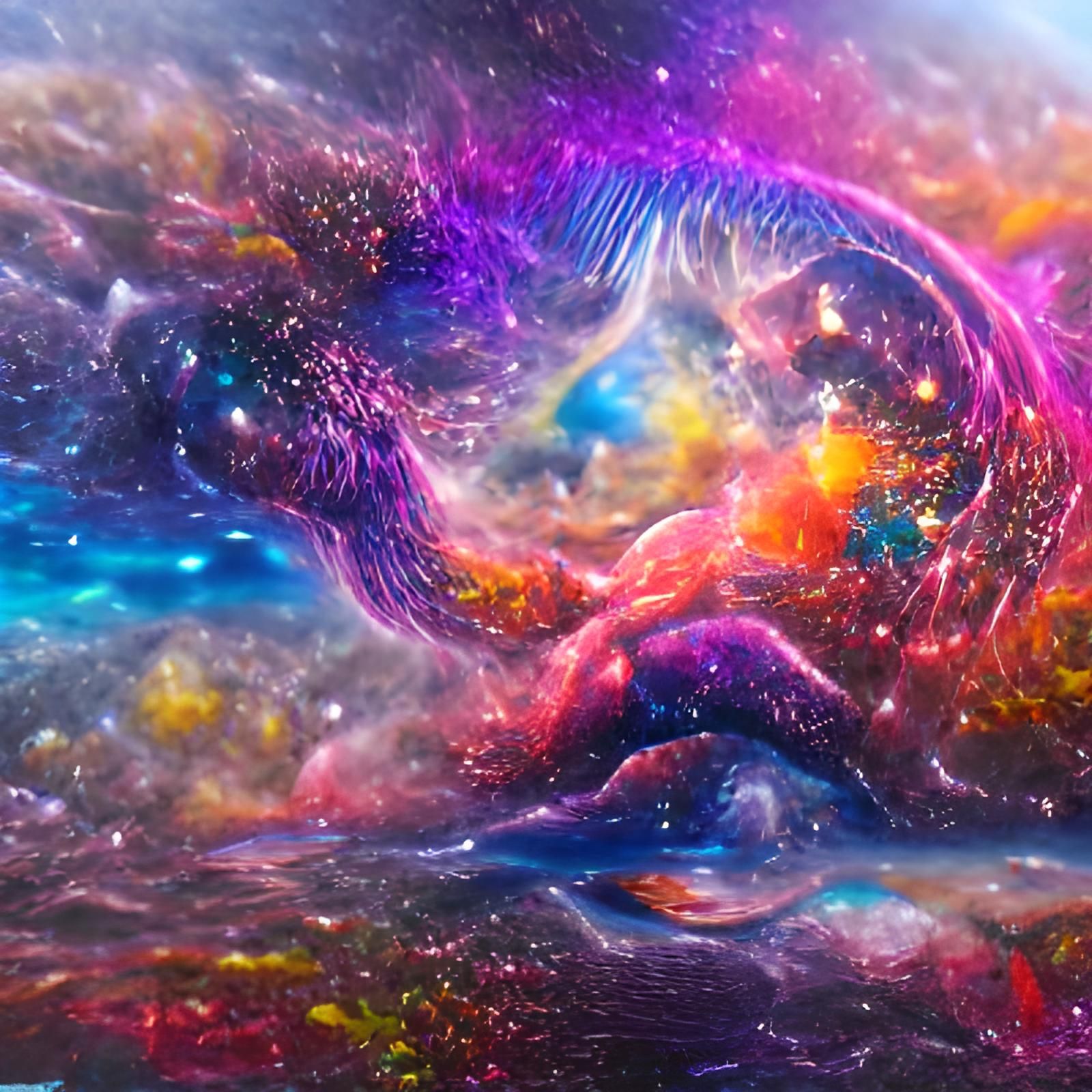 Cosmic Birth: A Hyperrealistic Universe Illustration