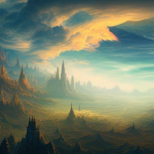 Vibrant Endless Clouds in Detailed Matte Painting