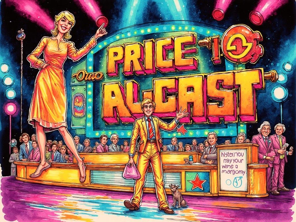 1980s Game Show Art: Contestant Wins Big on The Price is Rig...