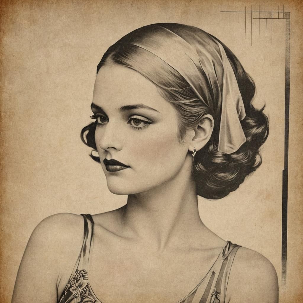 Woman in Bauhaus and Art Deco Styles