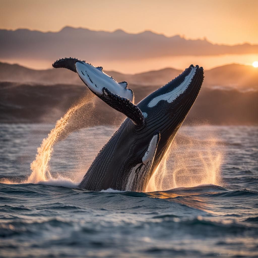 Humpback whale breaching