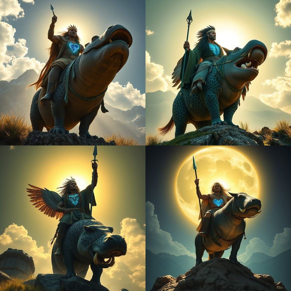 Digital Art of a Warrior in a Heavenly Paradise