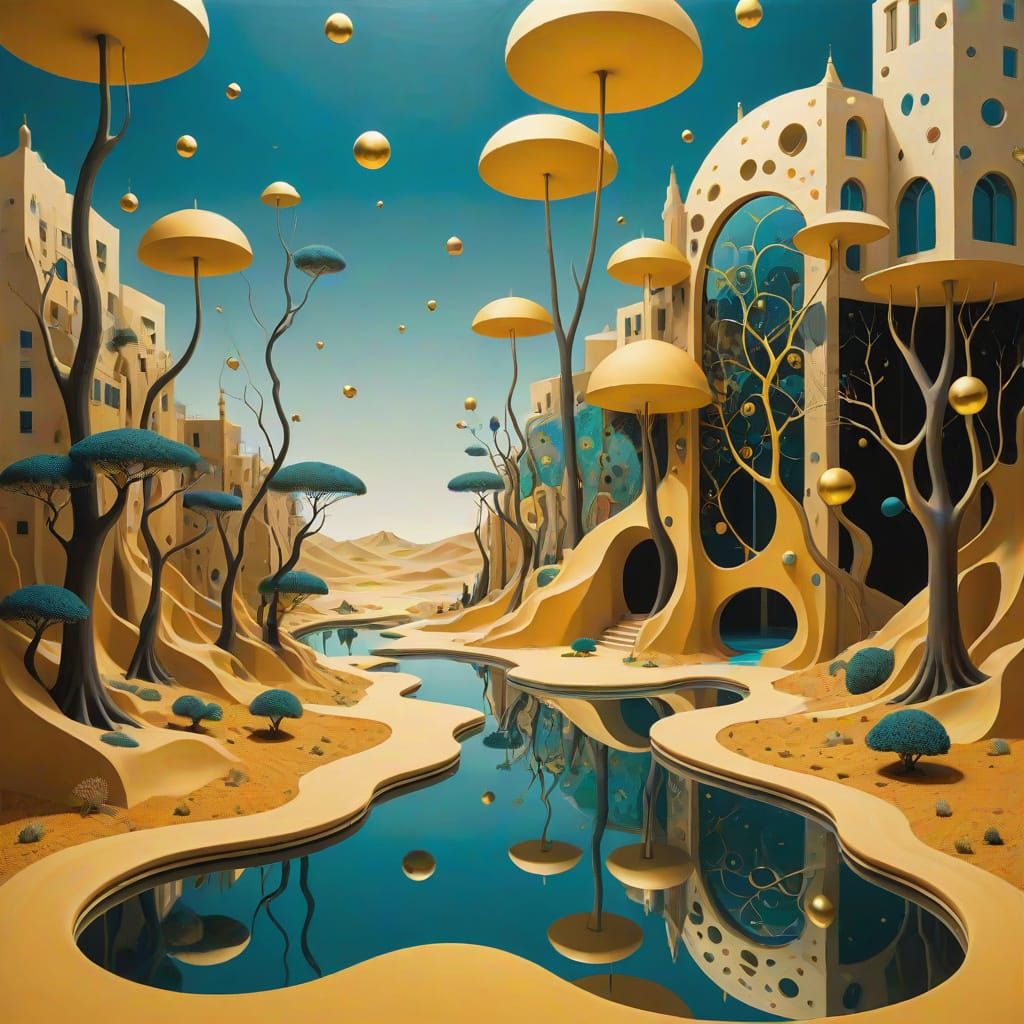 Magical Surreal Landscapes in Vibrant Colors and Whimsical P...
