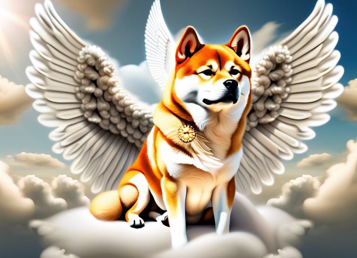 Shiba Inu Angel in Dog Heaven