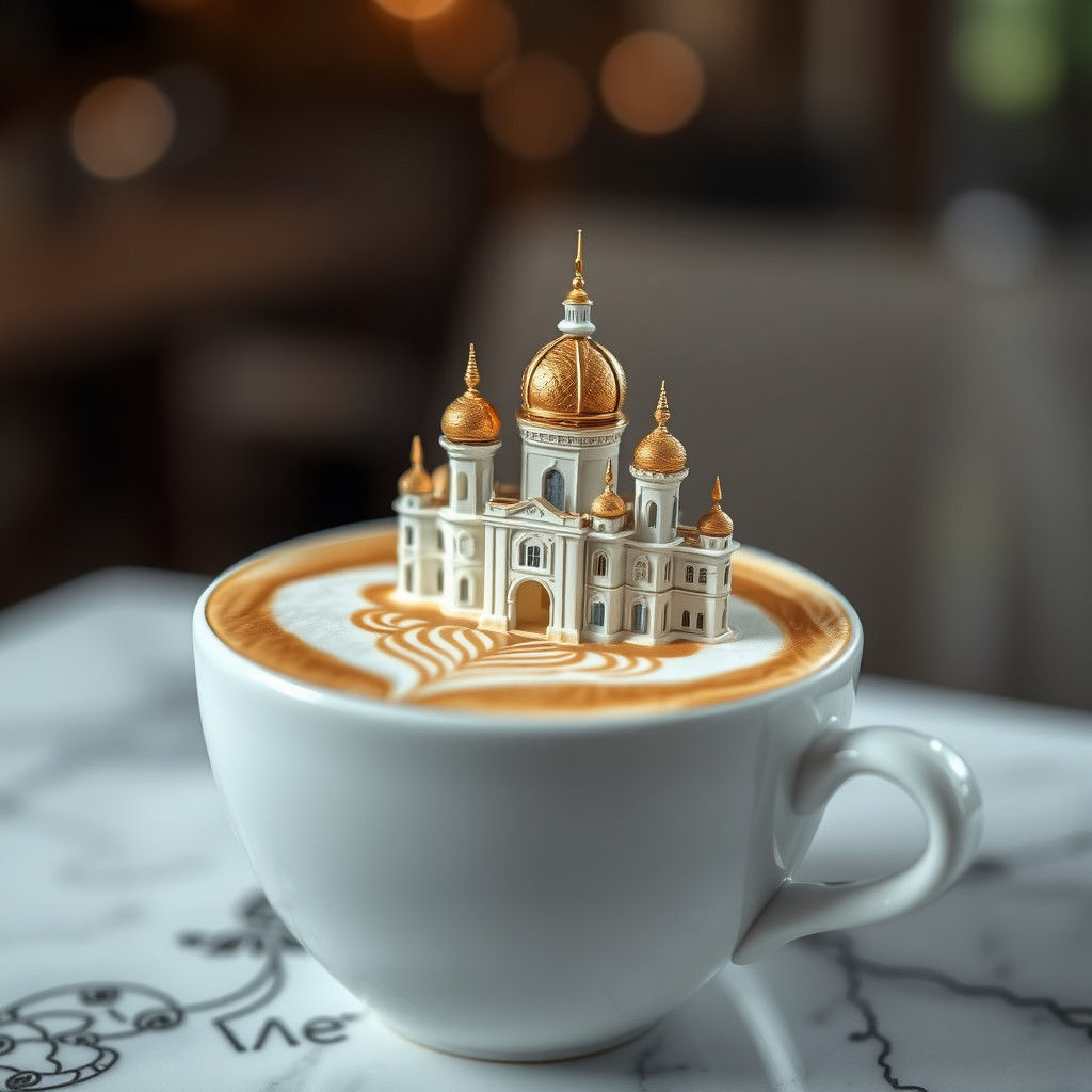 Latte Art: Palace on Coffee Foam