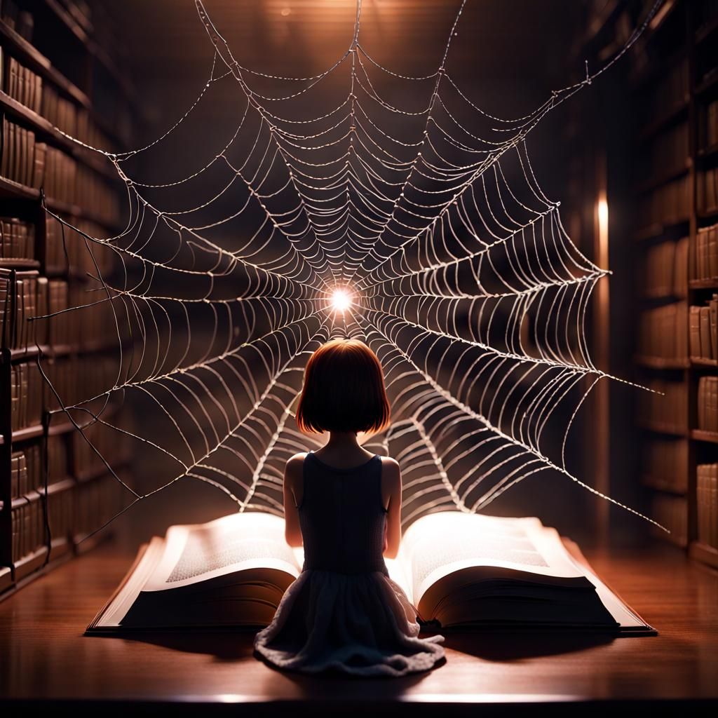 Fantasy Girl Emerges From Book With Bioluminescent Glow