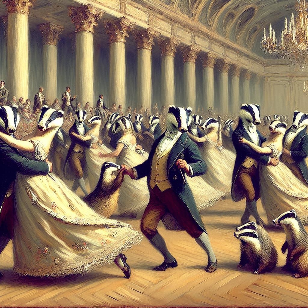 When very distant cousins gate crash the Débutante Badger Ball inspired by Edgar Degas & Wilhelm Gause