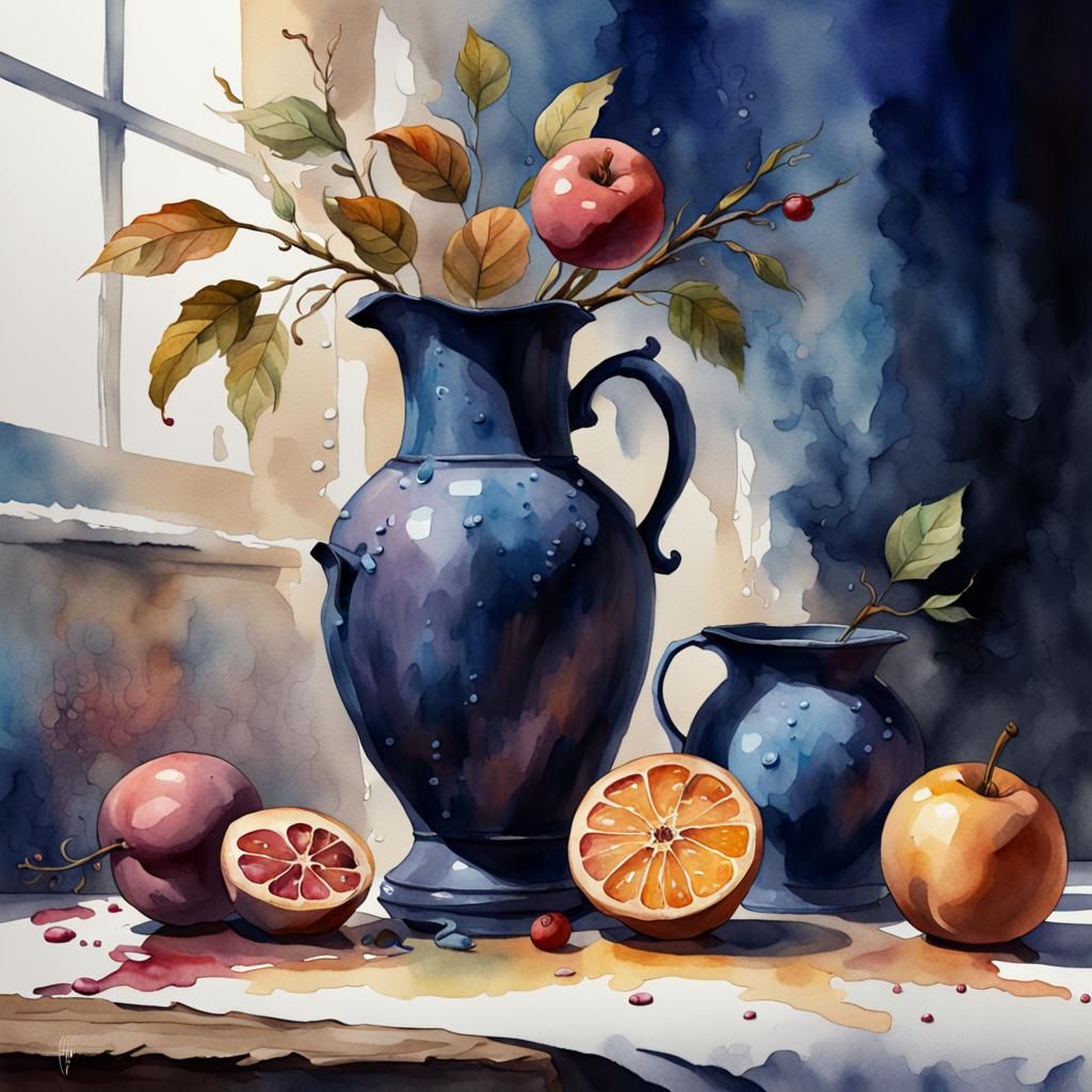 Watercolor Still Life: Detailed Fantasy Art