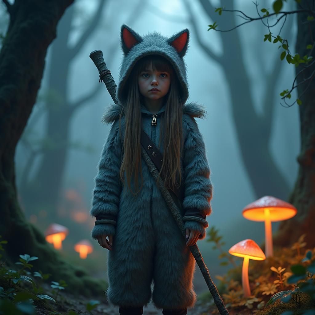 Mystical Forest Guardian in 3D Matte Painting Style