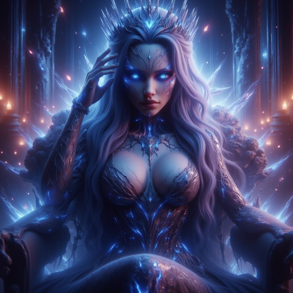 Boho-Gothic Queen in Cosmic Dreamscape