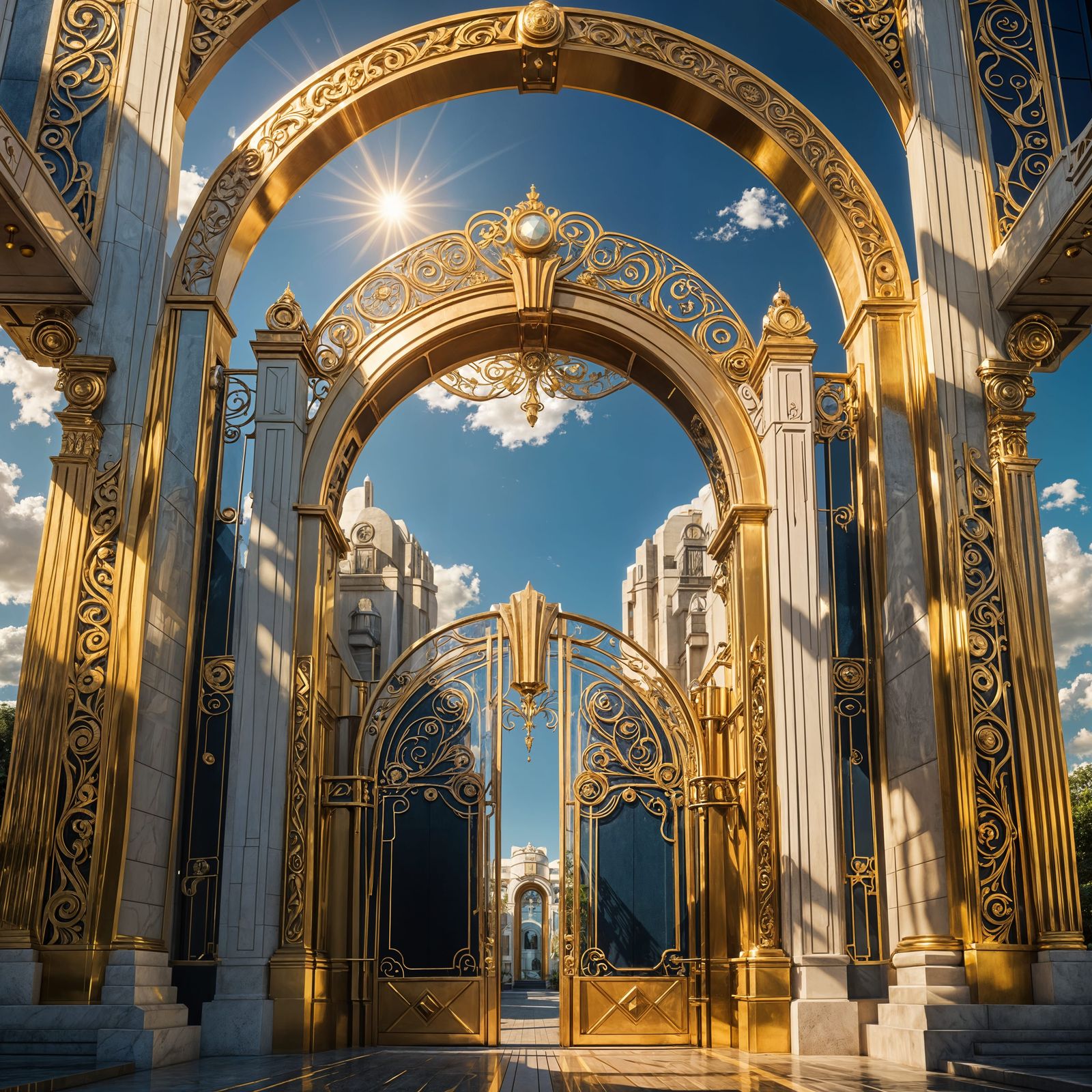 Elegant Art Deco Architecture with Geometric Shapes