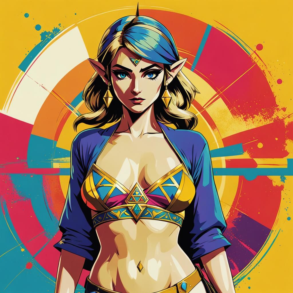Princess Zelda Pop Art Screen Print