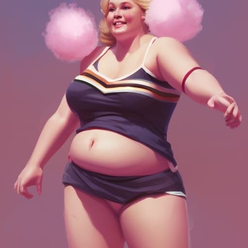 Cute chubby cheerleader