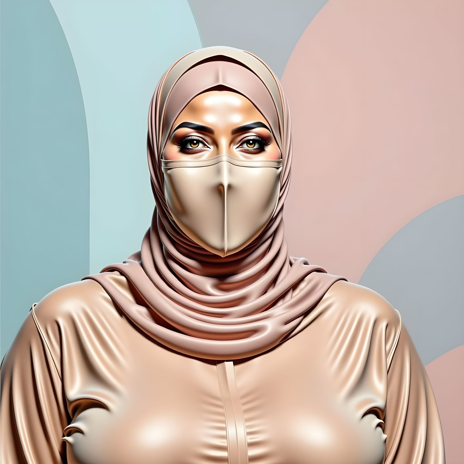 Portrait of a Hijabi Woman with Floral Accents