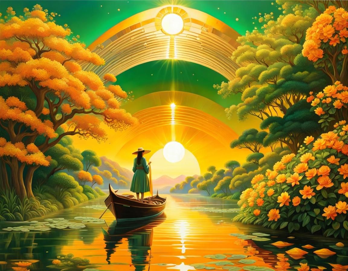 Boat on a River with Kaleidoscope Eyes