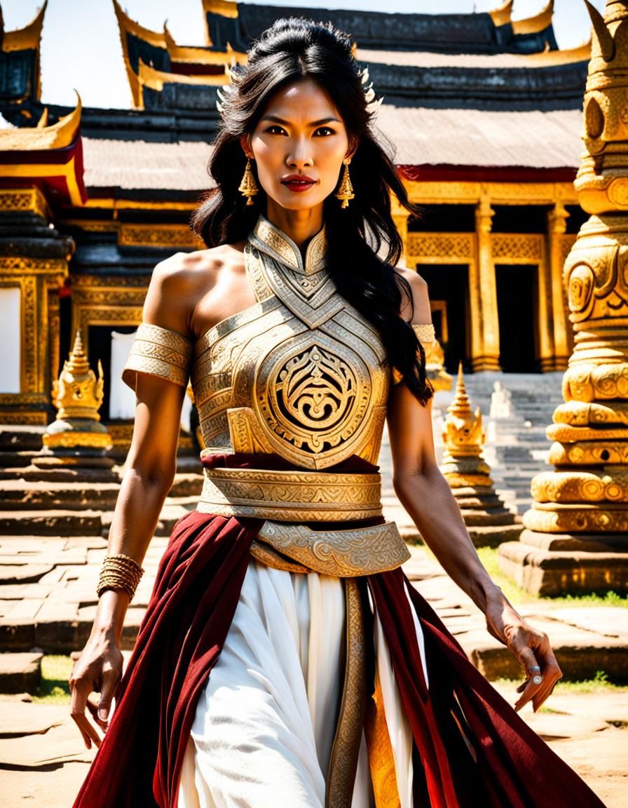 Khmer Temple Priestess Digital Rendering