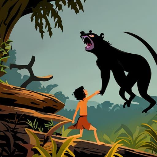 The Jungle Book Cover Art: Mowgli's Adventure