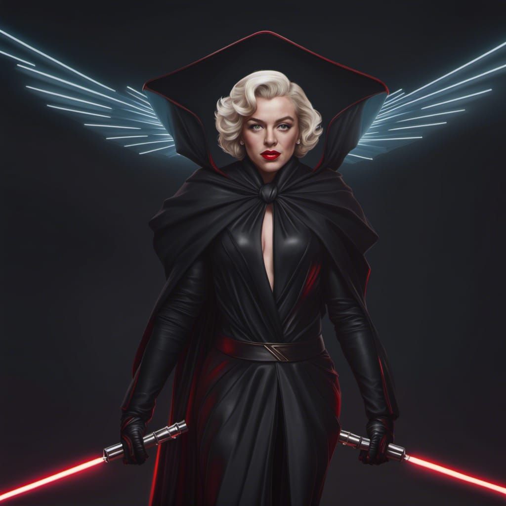 Marilyn Monroe as Sith Lord, Hyperrealistic Portrait