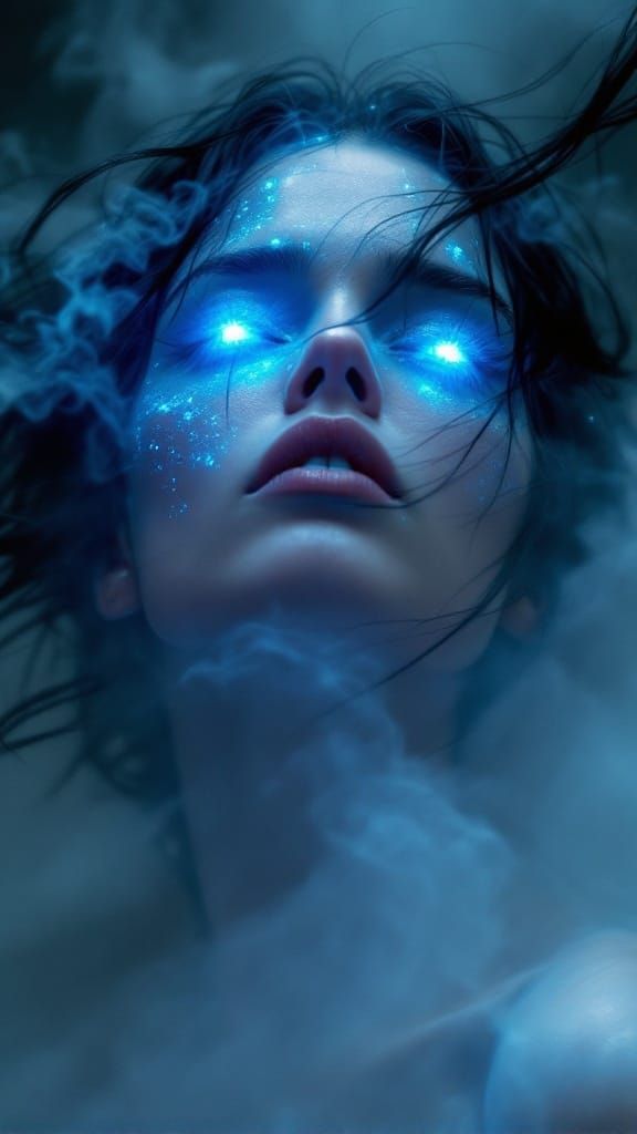 Futuristic Oracle in Ethereal Beauty