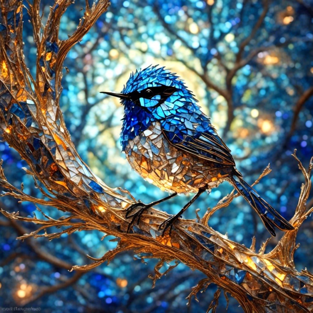 Portrait Australian blue wren