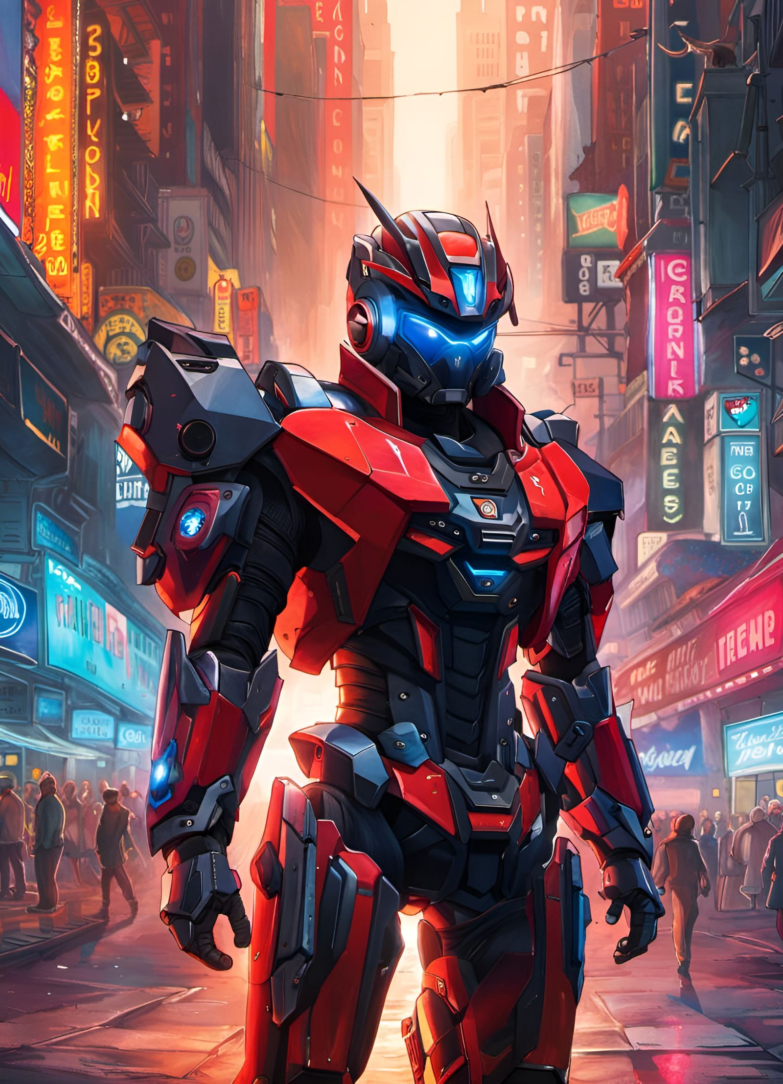 Cyberpunk Biker in Burning Neo Tokyo