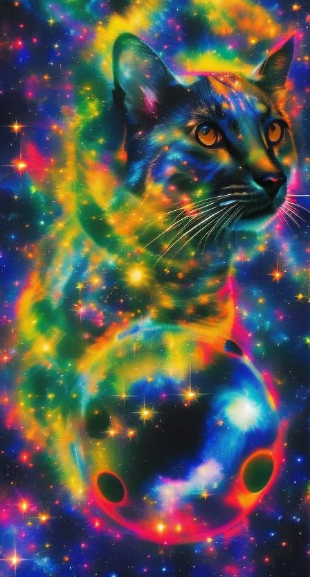 Dog Astronaut in Cosmos, Hyperdetailed Illustration