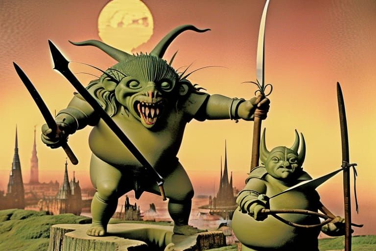 Fantasy Goblin Warrior with Battle Axe