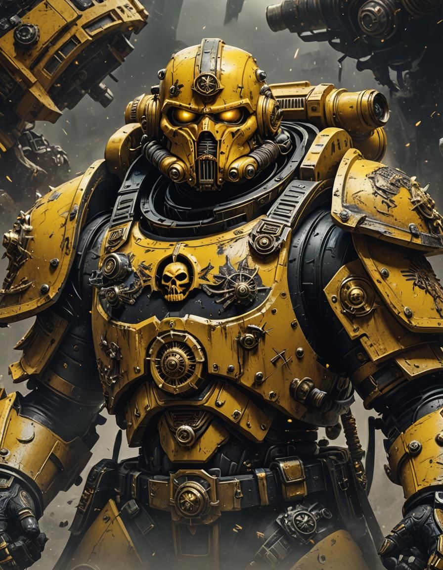 Imperial Fist Space Marine in Art Nouveau Style