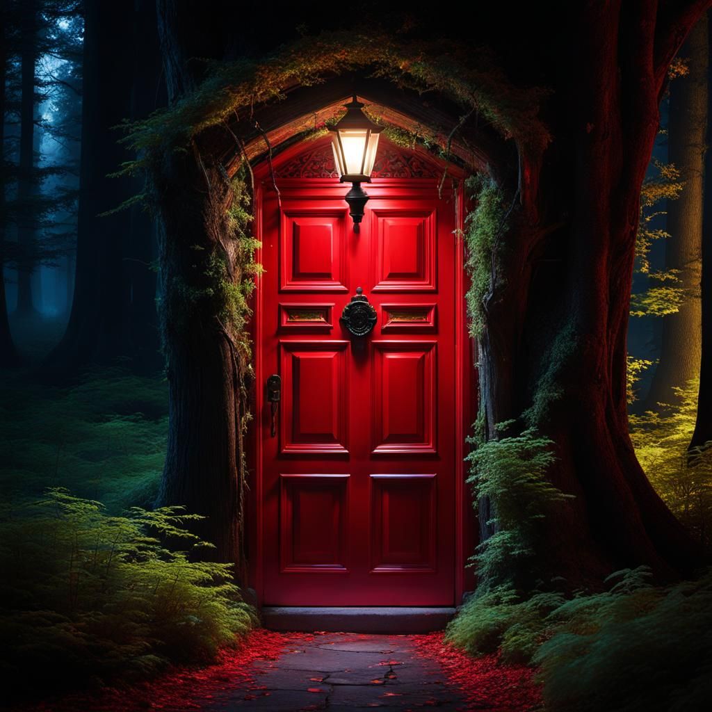 Spooky Red Door
