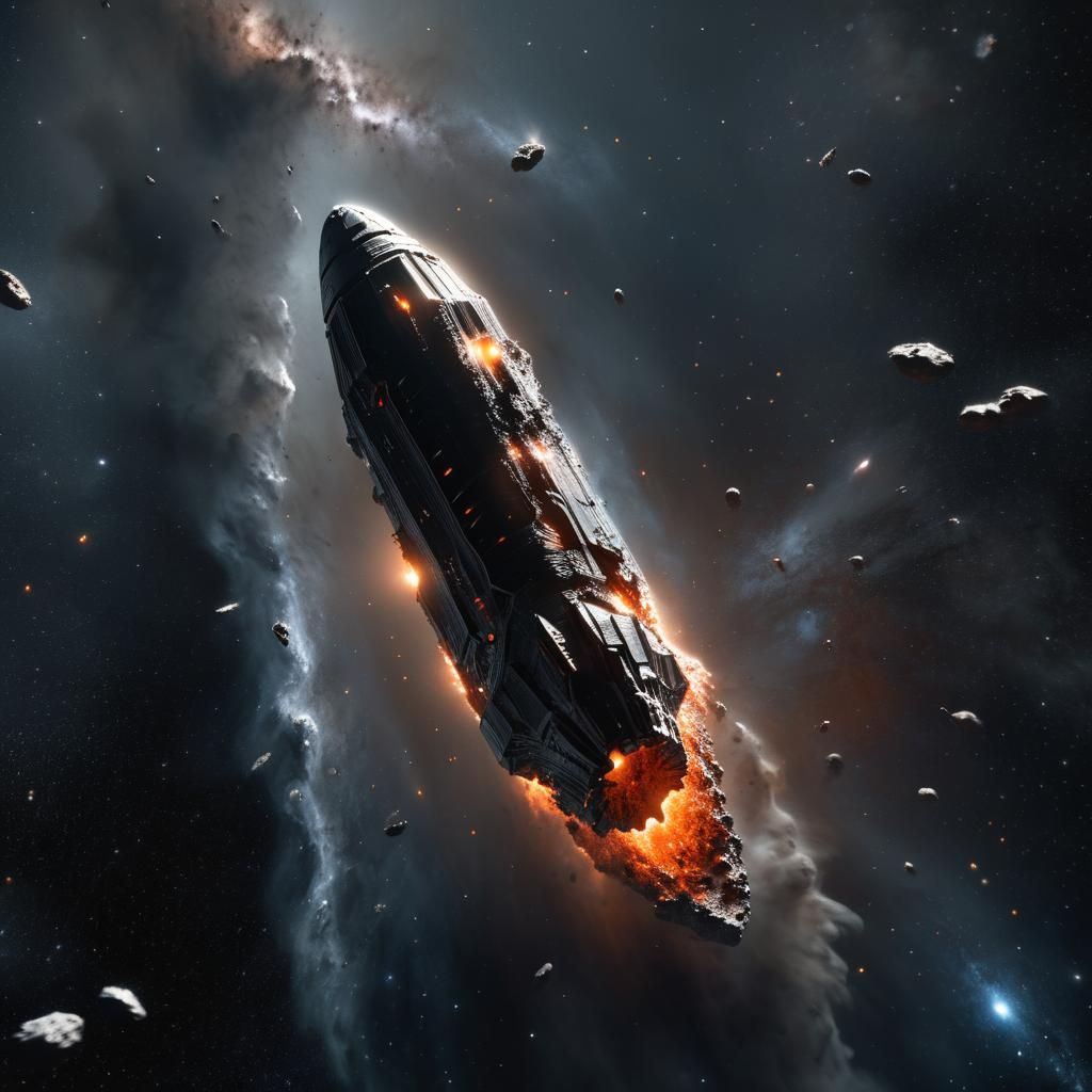 Oumuamua Hurtles Through Space in Cinematic Still
