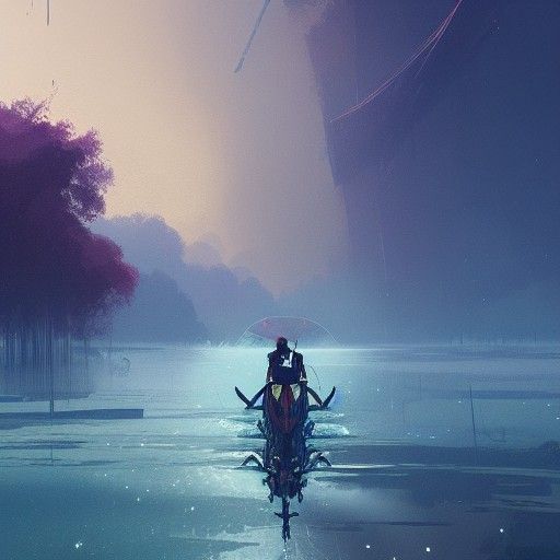 Water Horses Ride Under Starry Midnight Sky