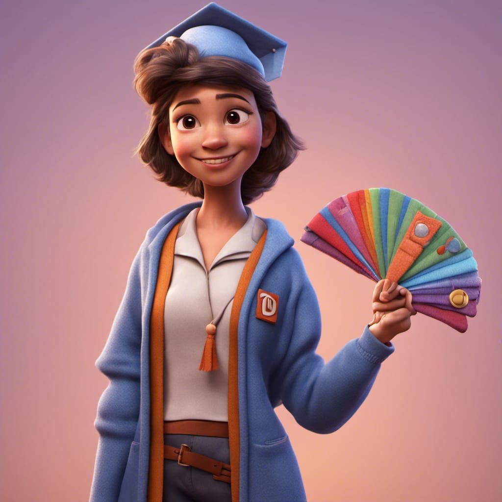 3D Game Character Celebrates Graduation: Pixar-style Art