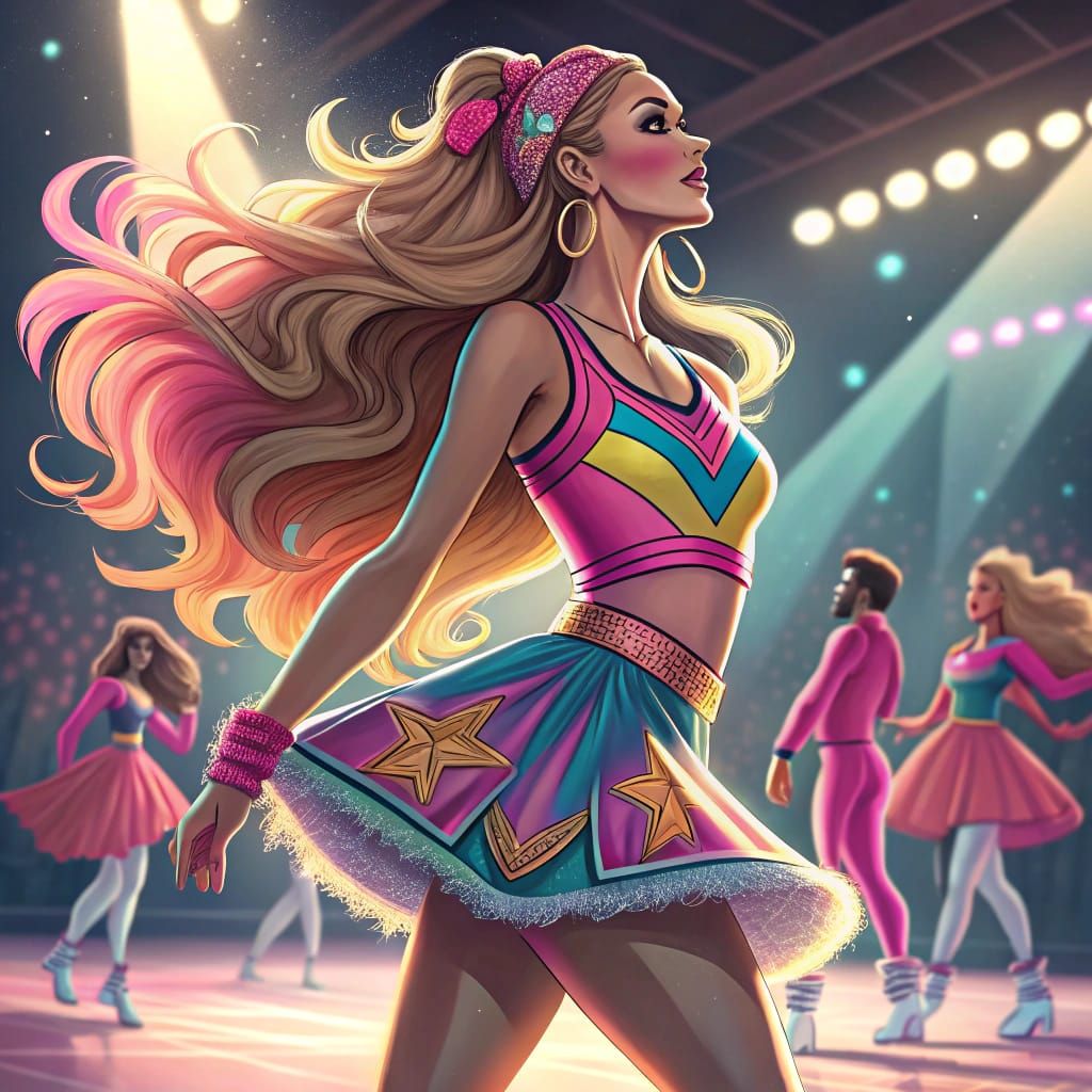 Dance Team Barbie AI Generated Image