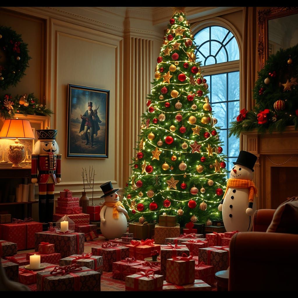 Elegant Christmas Tree in a New York Mansion