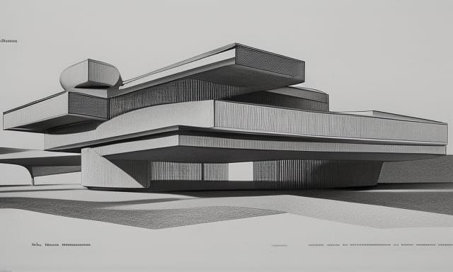 1920s Blueprint of a Retro-Futuristic Desert City