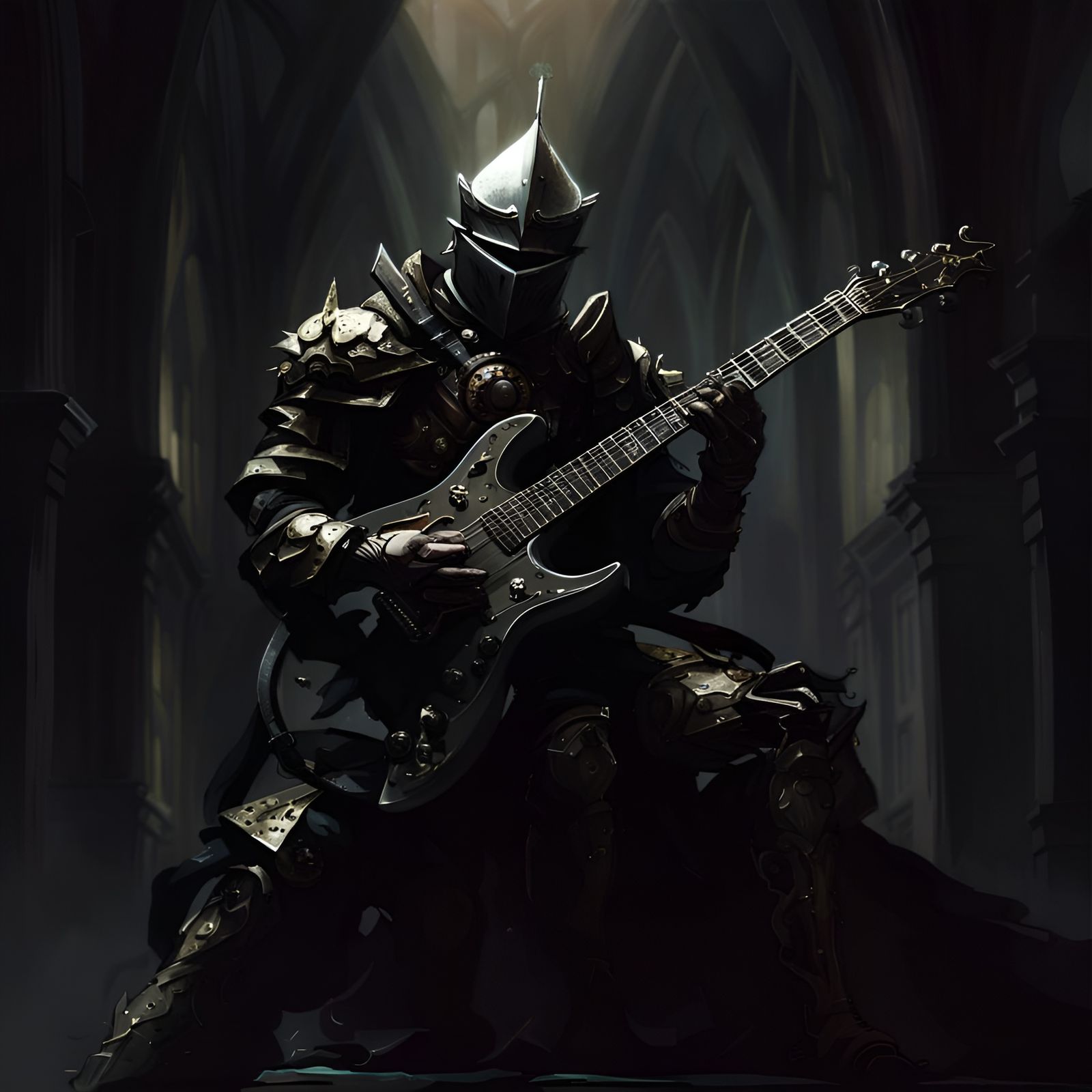 Gothic Paladin Shreds Electric Guitar