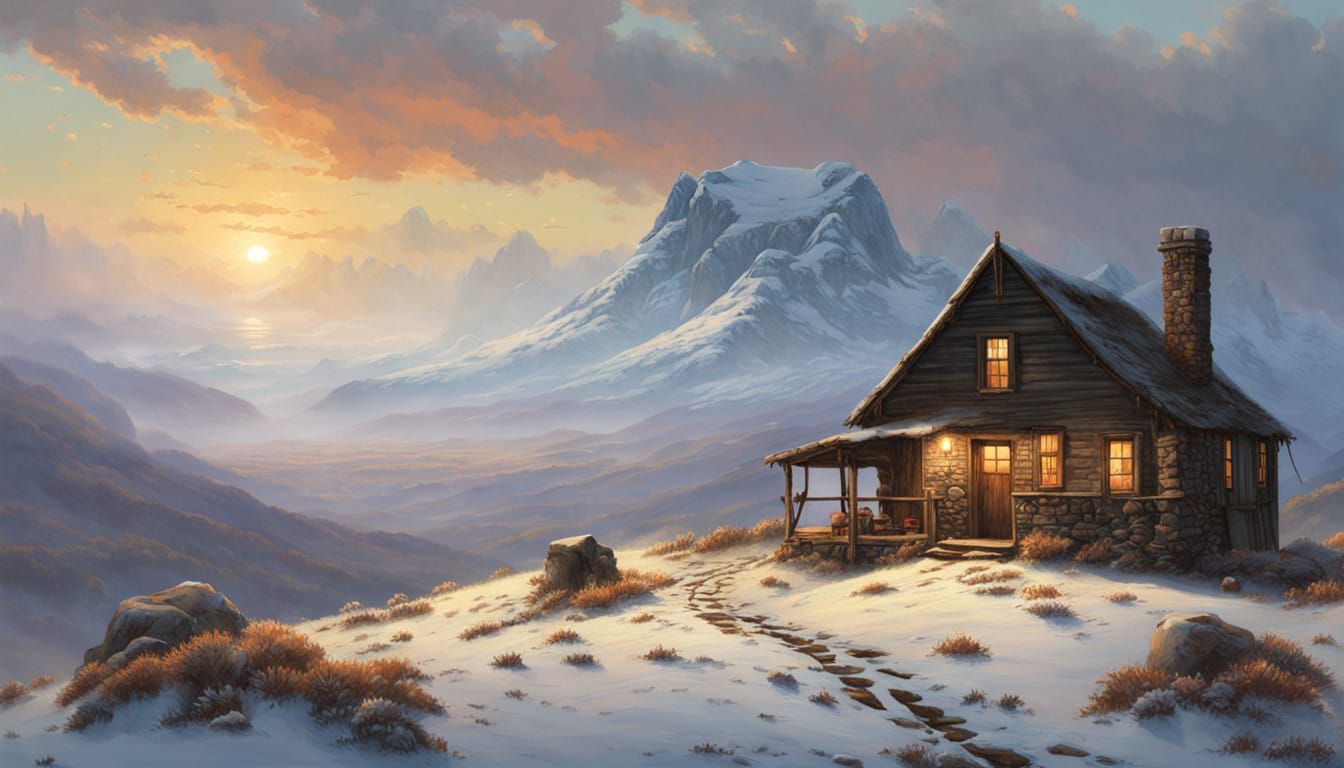 Secluded Mountain Cottage in a Winter Wonderland